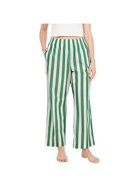 Old Navy High-Waisted Poplin Pajama Pants Sz S TALL New $30 Green Stripe 32” L